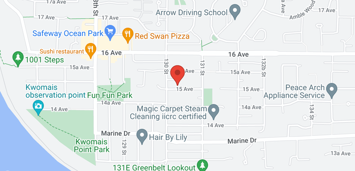 map of 13029 15TH AVENUE